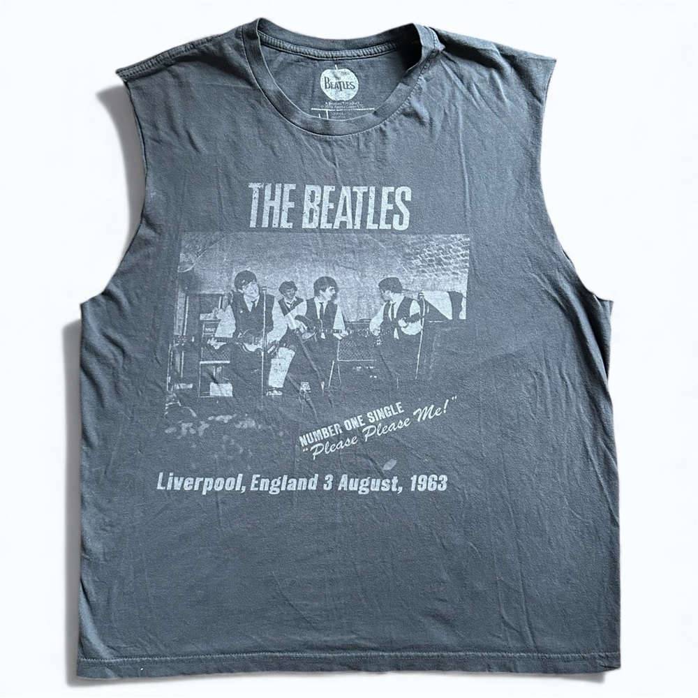 The Beatles Retro Liverpool Sleeveless Graphic Tee Men’s L - Band Tank